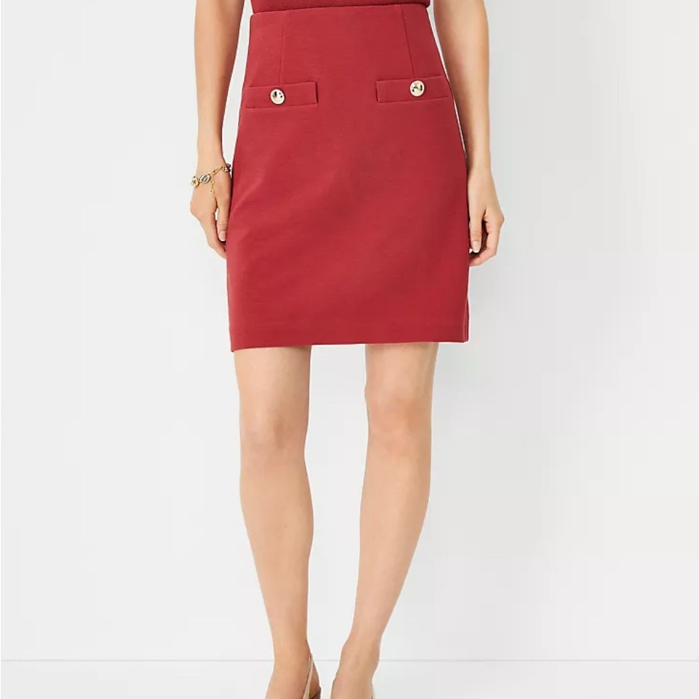 NWT Ann Taylor Button Pocket A-Line Skirt